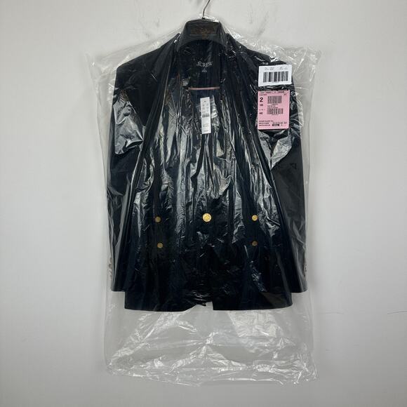 J.Crew Vivienne Blazer Italian Bi Stretch Wool Blend Black Classic $348 US 0 NWT - Picture 15 of 16